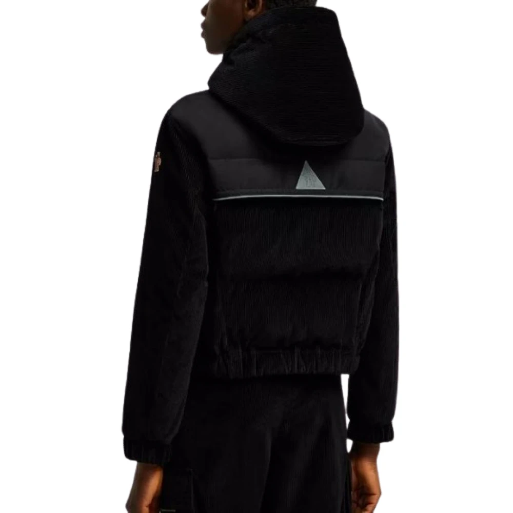 Moncler Ribfluwelen donsjack met Gore-Tex Black Dames