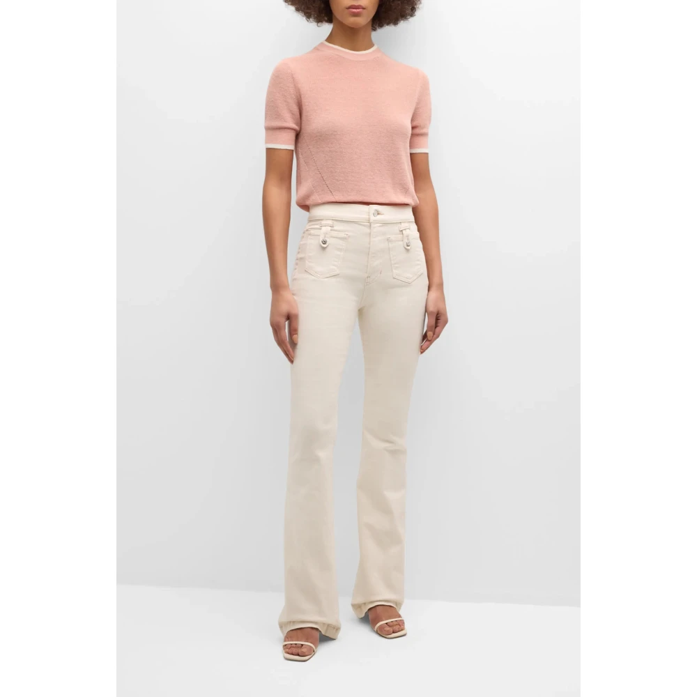 Veronica Beard Flare Jeans Hoge Taille Roomwit Beige Dames