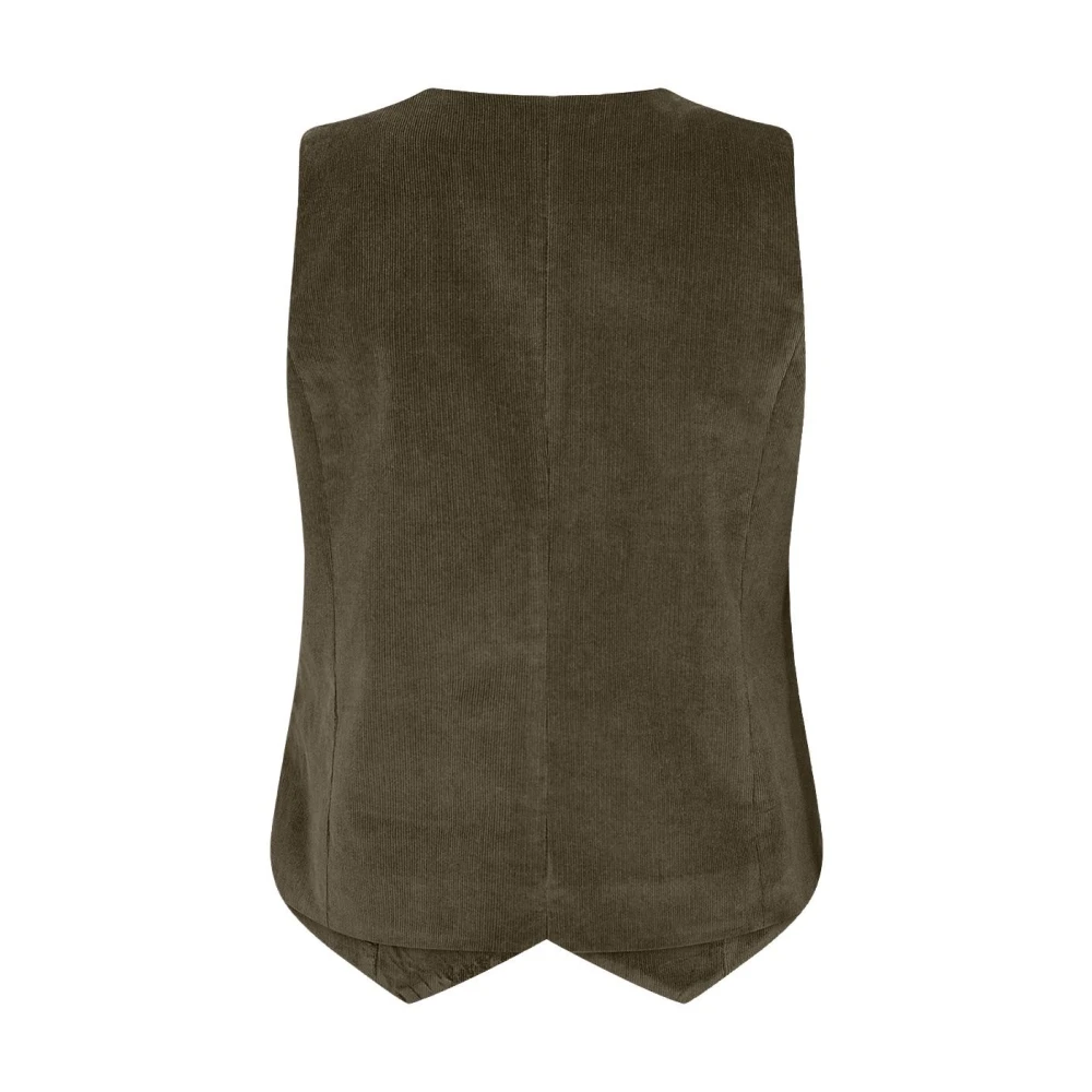 Soyaconcept Geribbeld Gilet Olijfgroen Green Dames