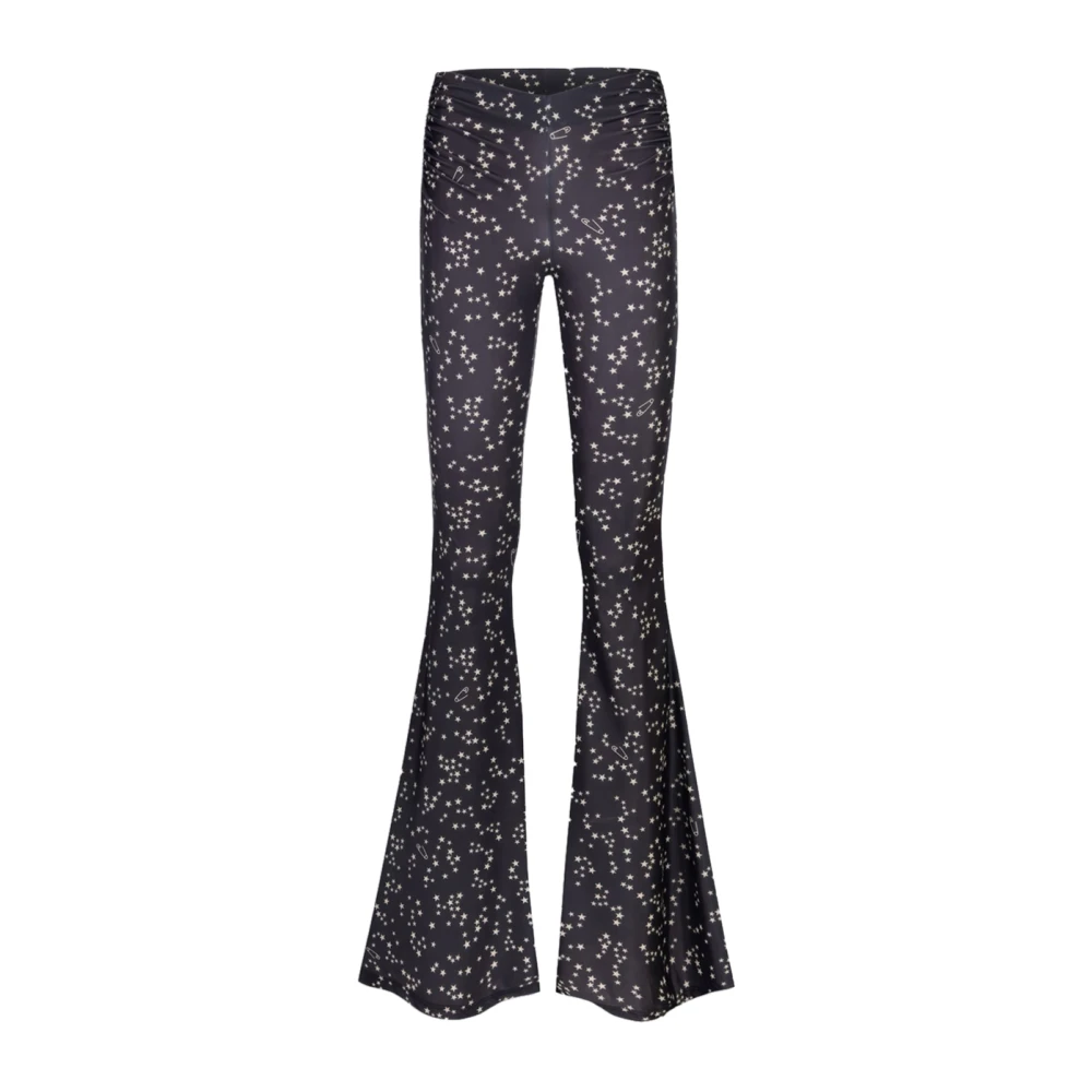 Aniye By Gedrukte Flare Broek Melkster Zwart Black Dames