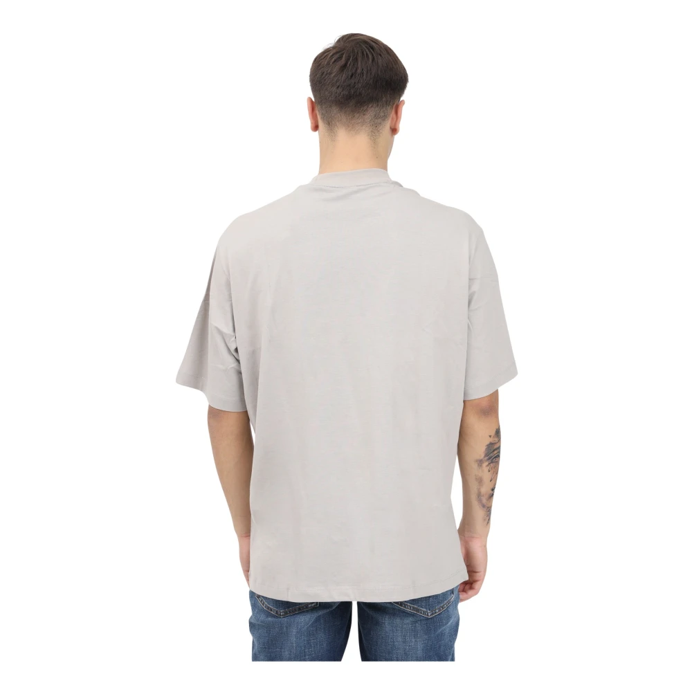 Armani Exchange T-shirt met korte mouwen en tonale logo-borduring Gray Heren