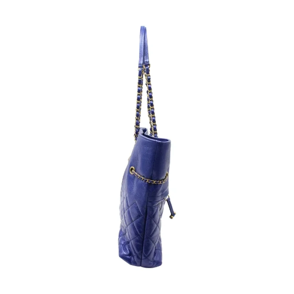 Chanel Vintage Pre-owned Leather totes Blue Dames