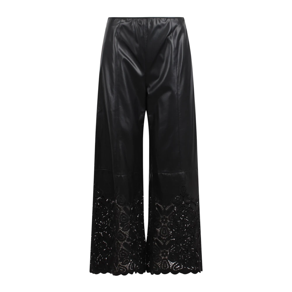 Sabina Musayev Scorpio Wide Leg Lace Hem Broek Black Dames