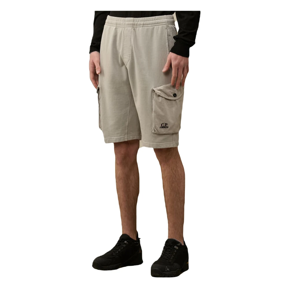 C.p. Company Men's Gray Cargo Bermuda Shorts Cotton Fleece - Casual Shorts - L - Shorts