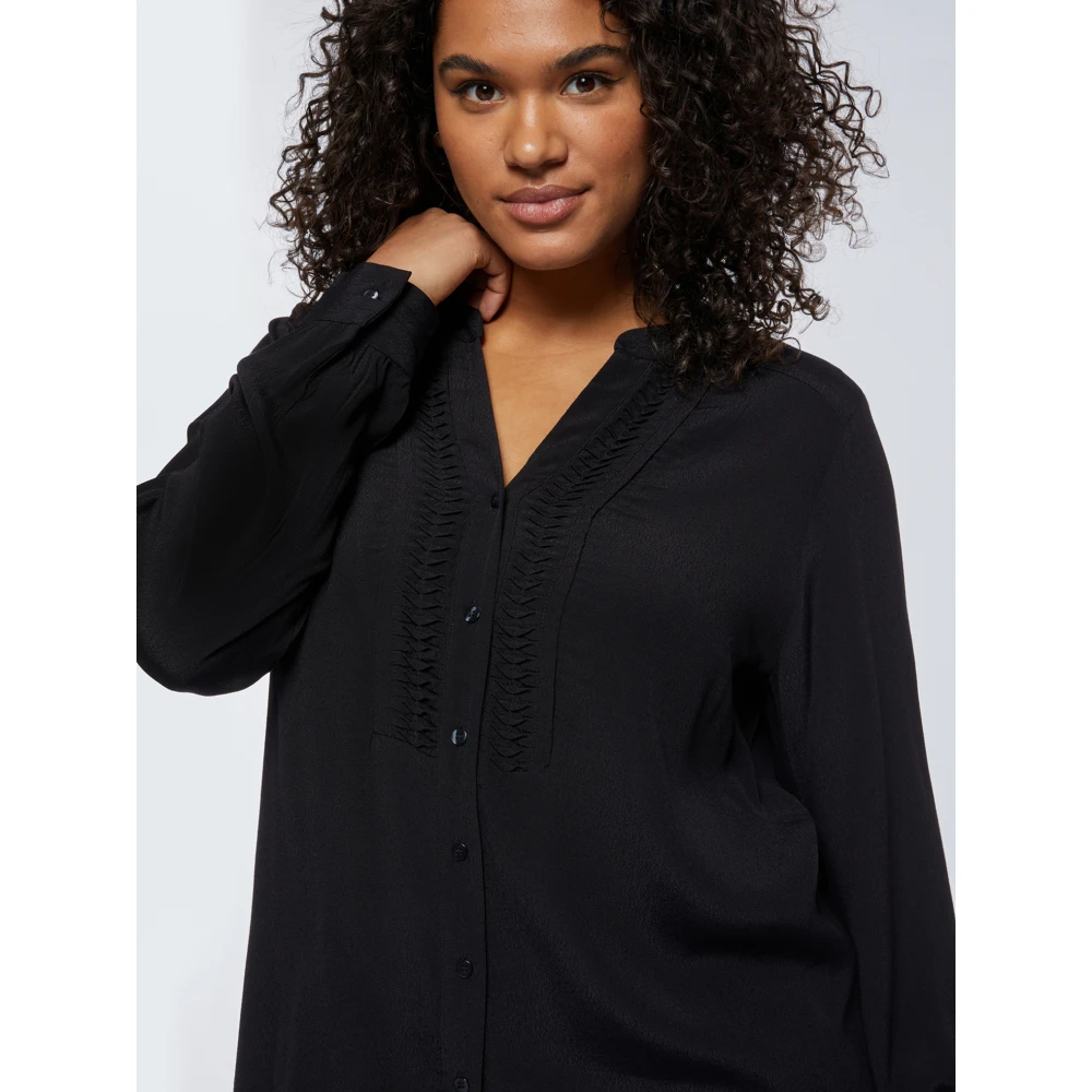 Fiorella Rubino Viscose Origami Blouse Black Dames