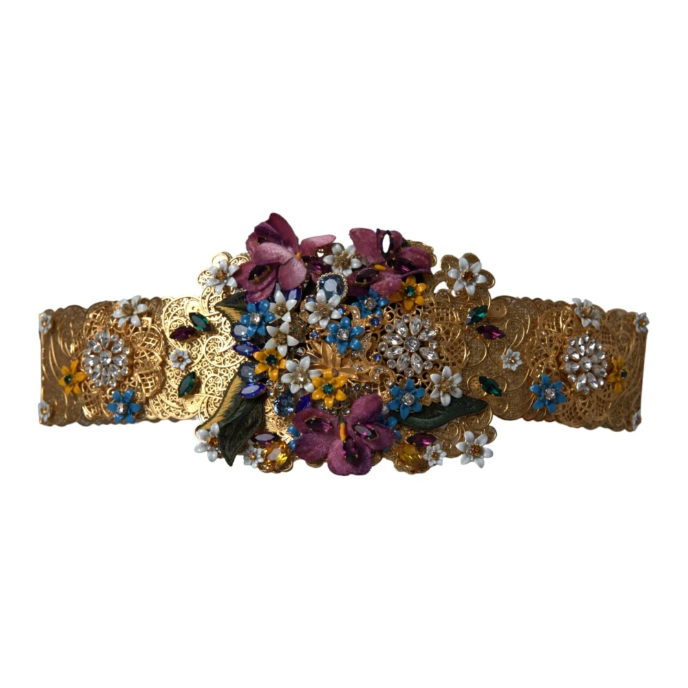Dolce & Gabbana Bloemkristal versierde riem Multicolor Dames