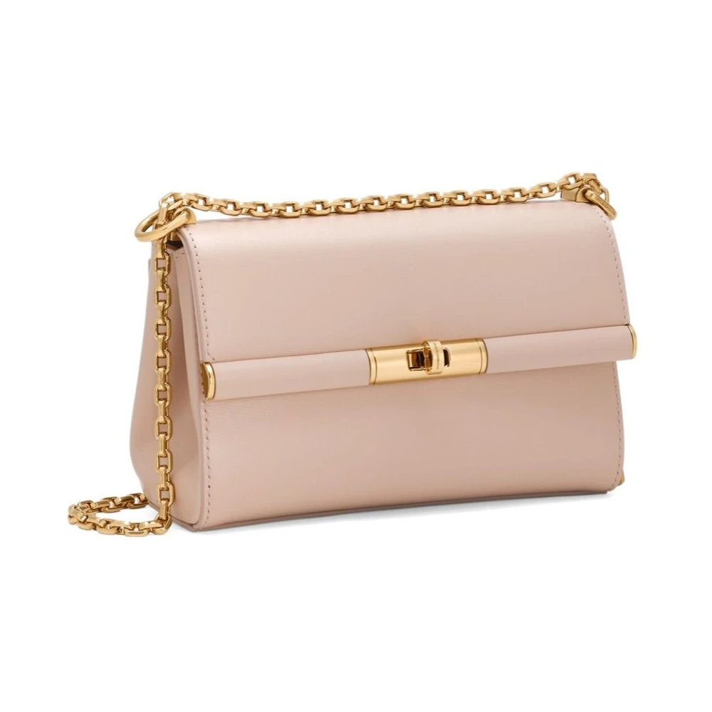 Dolce & Gabbana Metalen Sluiting Crossbody Tassen Collectie Beige Dames