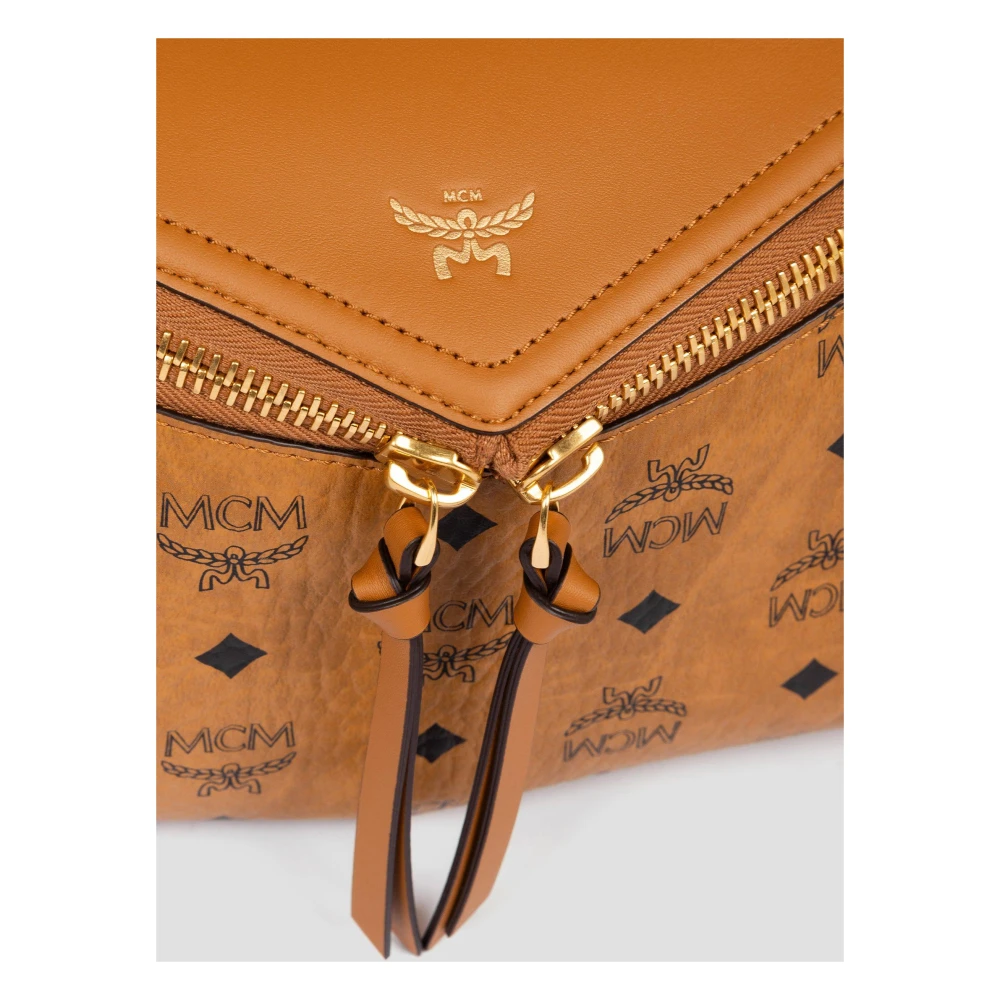 MCM Diamanten 3D Schoudertas in Visetos Leder Mix Brown Dames