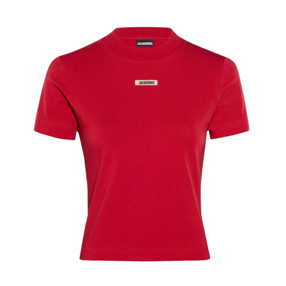 Jacquemus Rode Katoenen T-shirt Gros Grain Red Dames