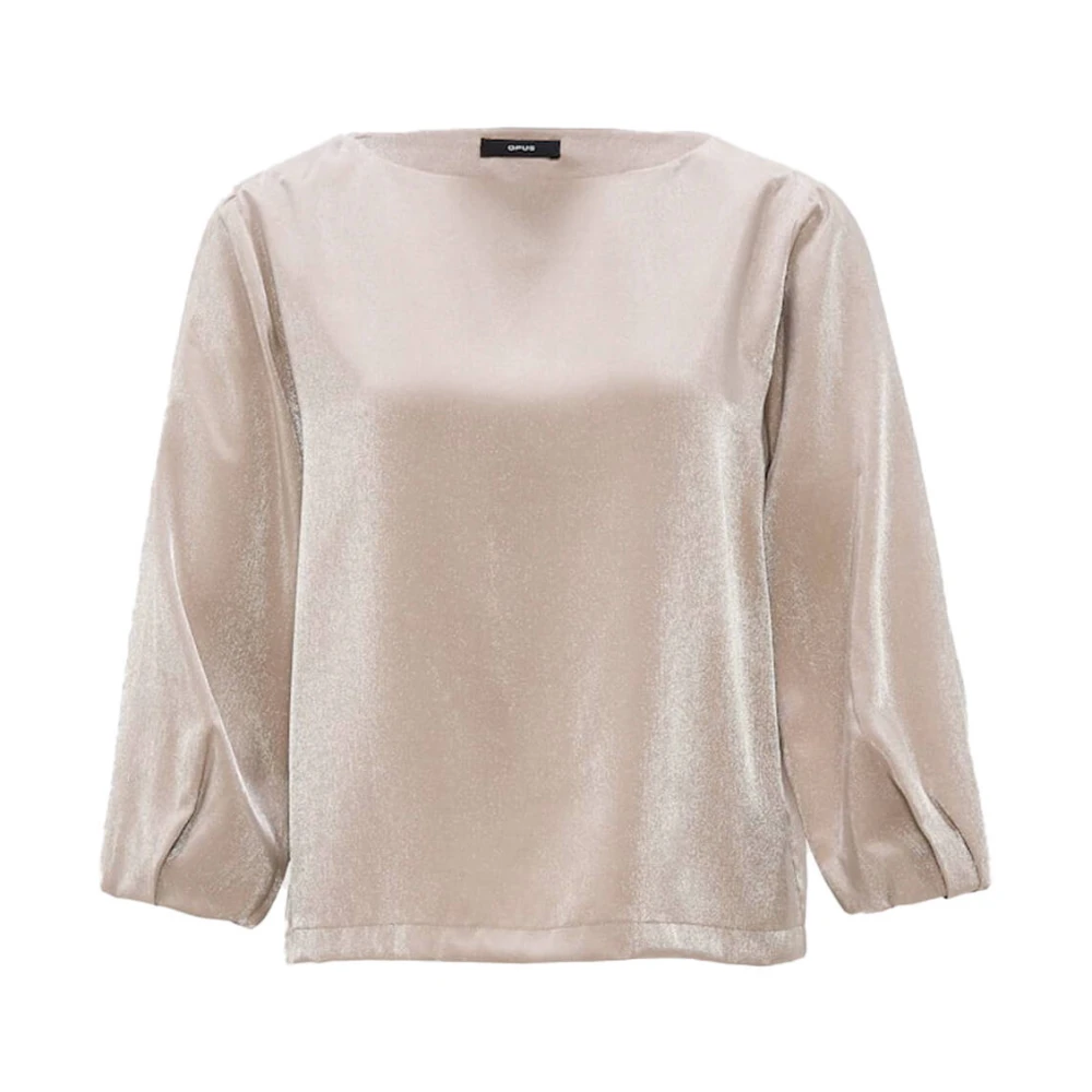 Opus Blouse met Lange Mouwen en Flixi Beige Dames