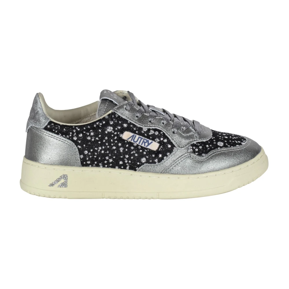 Autry Glitter Leren Sneakers Medalist Stijl Dames Schoenen Veelkleurig Multicolor
