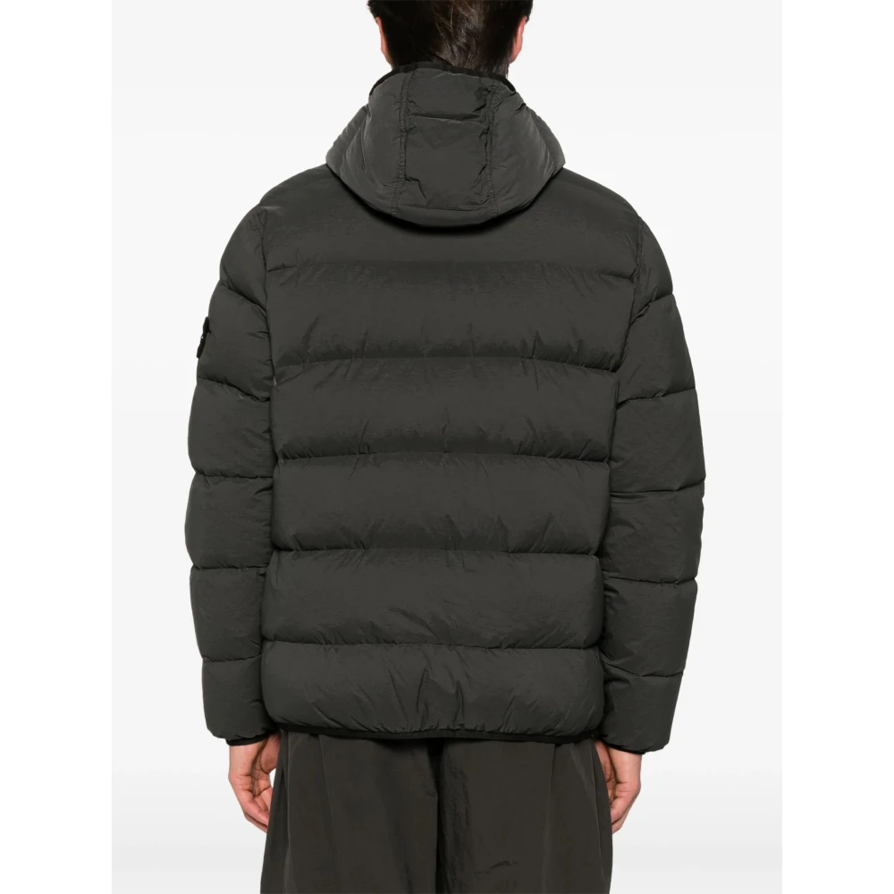Stone Island Stretch Hooded Pufferjas Black Heren
