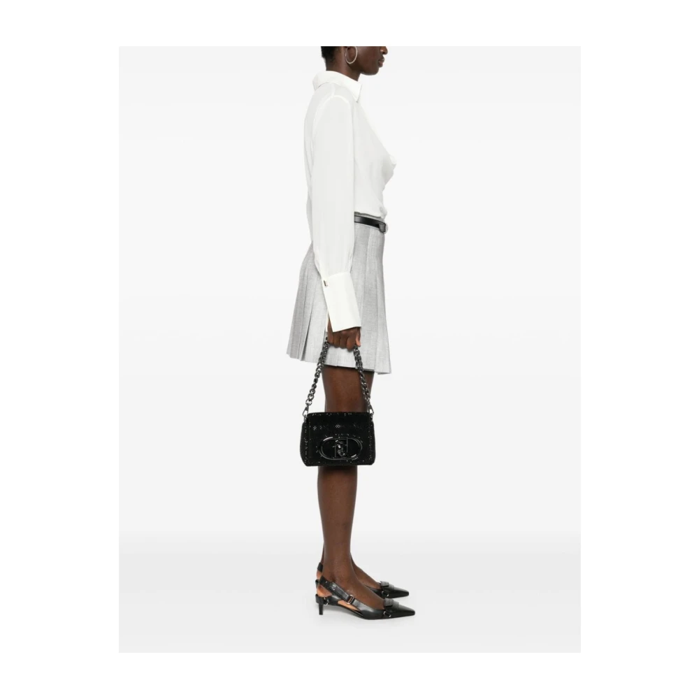 Liu Jo Zwarte Strass Ketting Handtas Black Dames