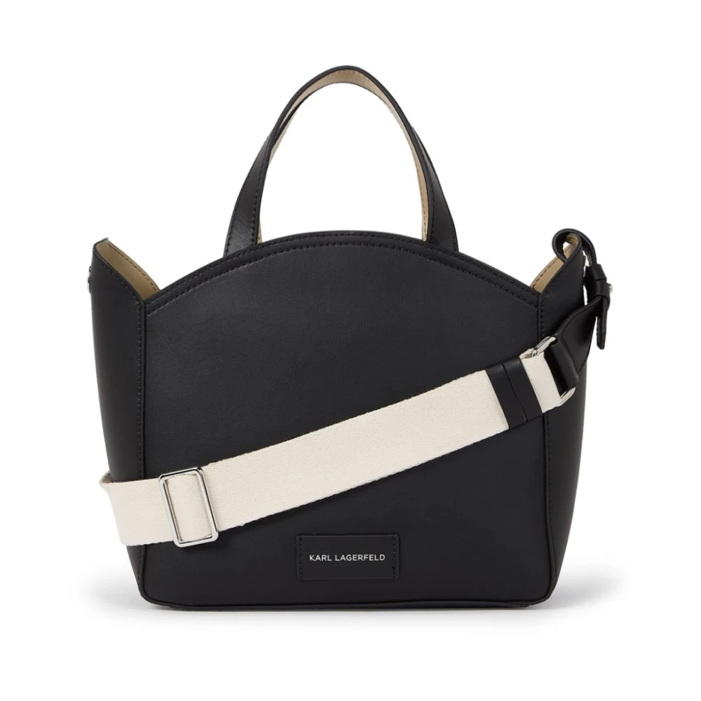 Karl Lagerfeld Tote S Zwart Cirkelvormig Geperforeerd Logo Black Dames