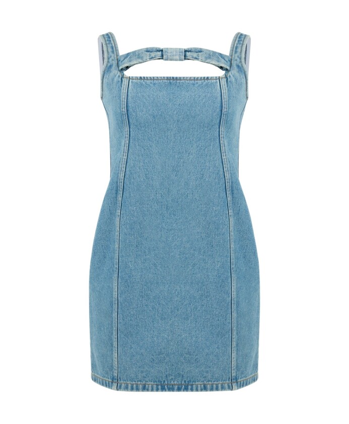 robe-mini-en-denim-bleu-avec