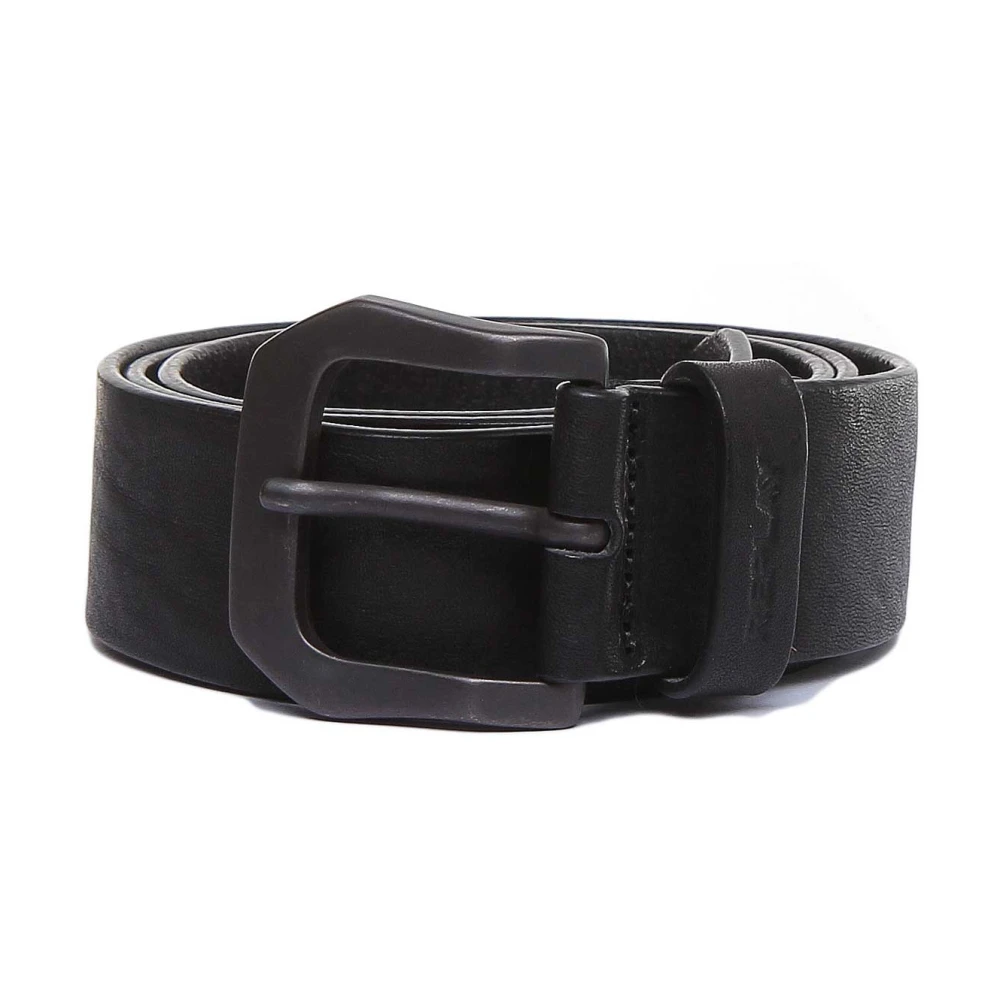 Replay Men's Black Belts, 95 Cm, Vintage Leather Belt
