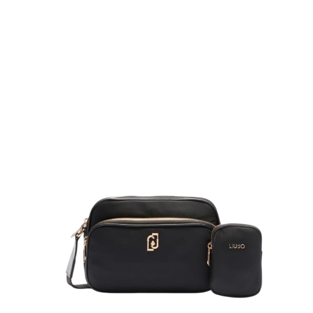 Liu Jo Zwarte Nylon Schoudertas met Logo Black Dames