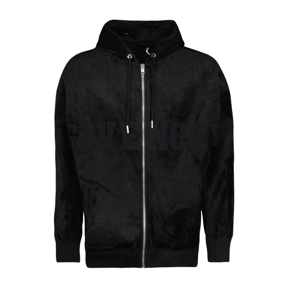 Givenchy Hoodie met ritssluiting en geborduurd logo Black Heren
