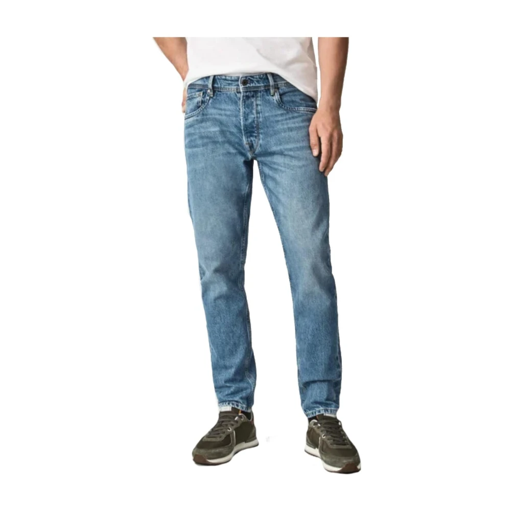 Pepe Jeans Blue Callen Crop Trousers - Male - Straight Fit Jeans - W36 - Jeans