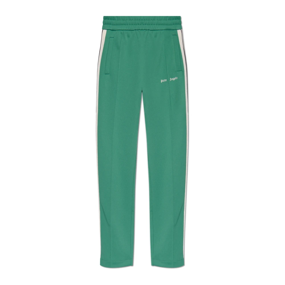 Palm Angels Sweatpants met geborduurd logo Green Heren