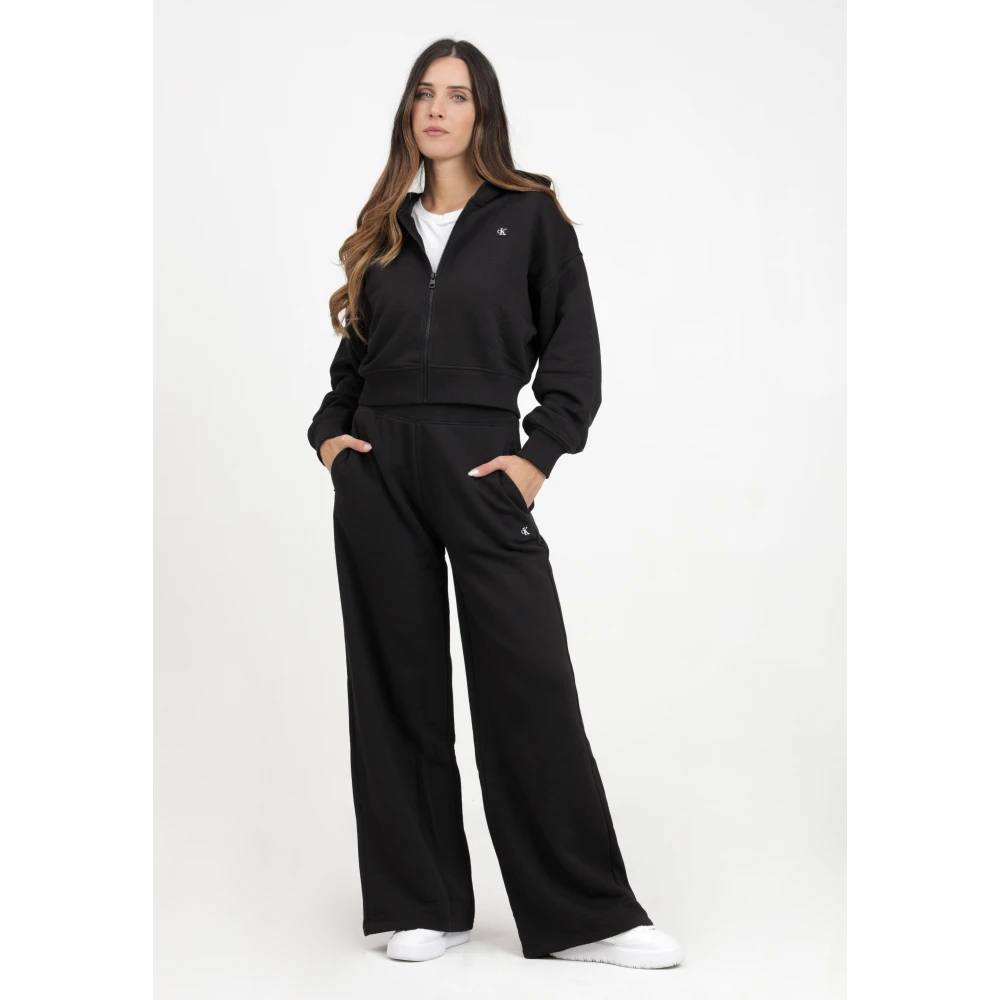 Calvin Klein Jeans Zwarte Sweatpants met Calvin Klein Borduursel Black Dames