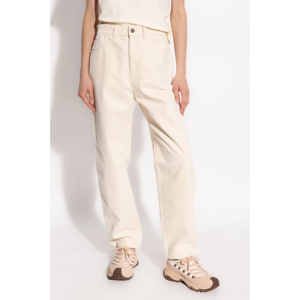 Moncler Broek met toelopende pijpen Beige Dames