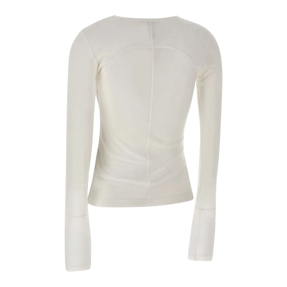 LOW Classic Witte Rayon Sweater met Inzet Ontwerp White Dames