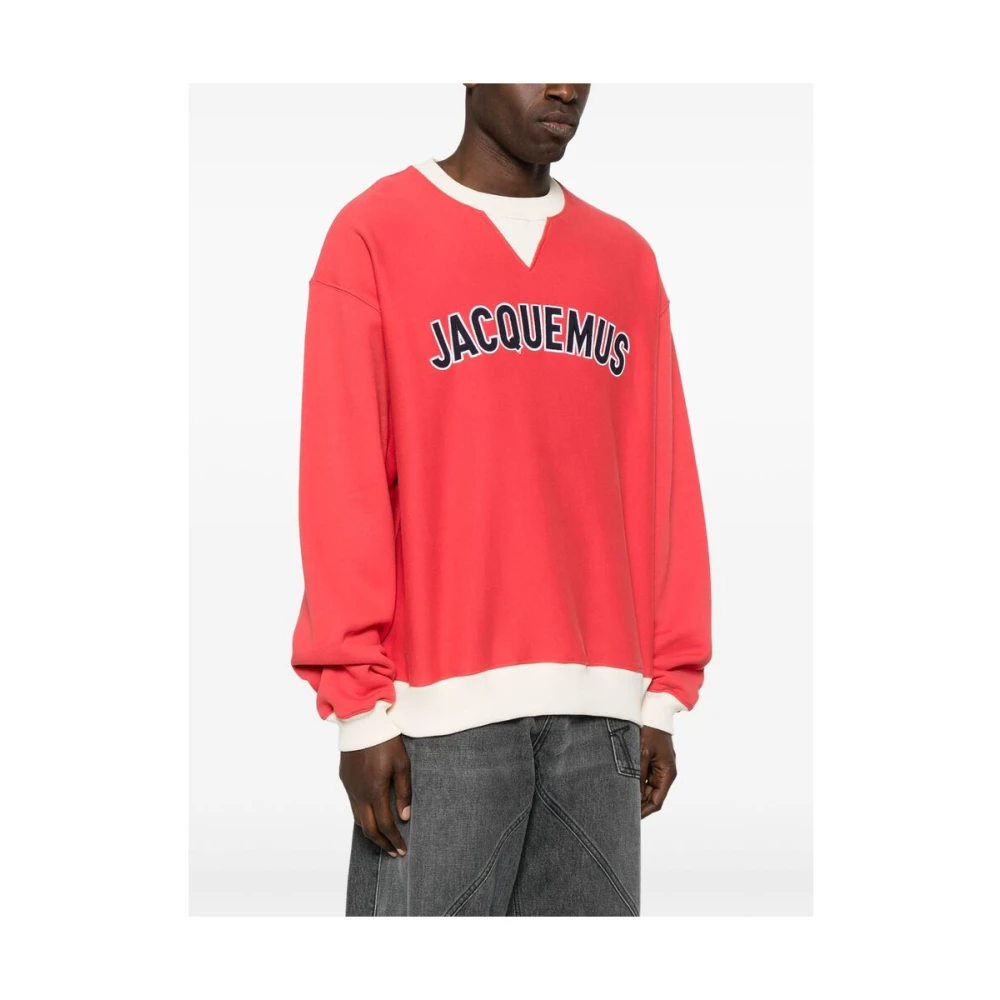 Jacquemus Klaproos Rode Crew Neck Sweatshirt Red Heren