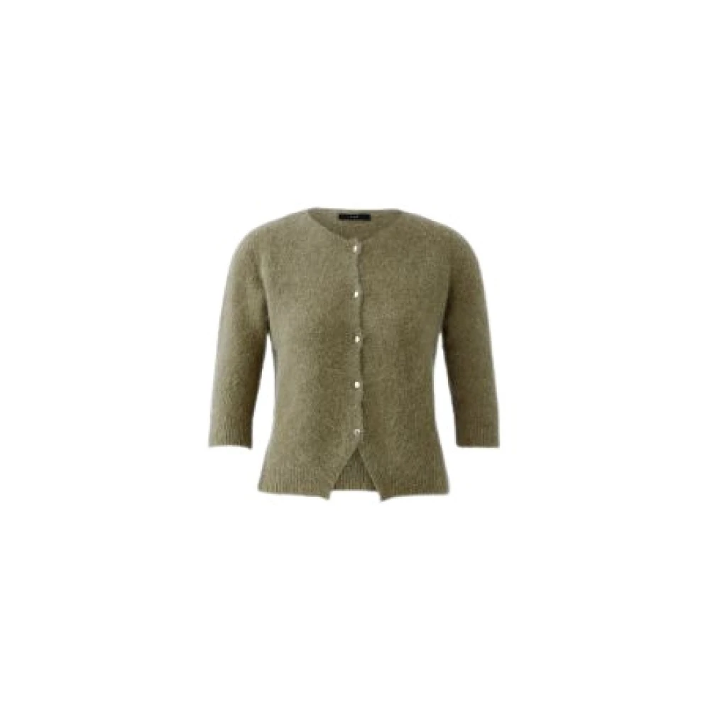 Oui Women's Green Strickjacke - Cardigans - L - Knitwear