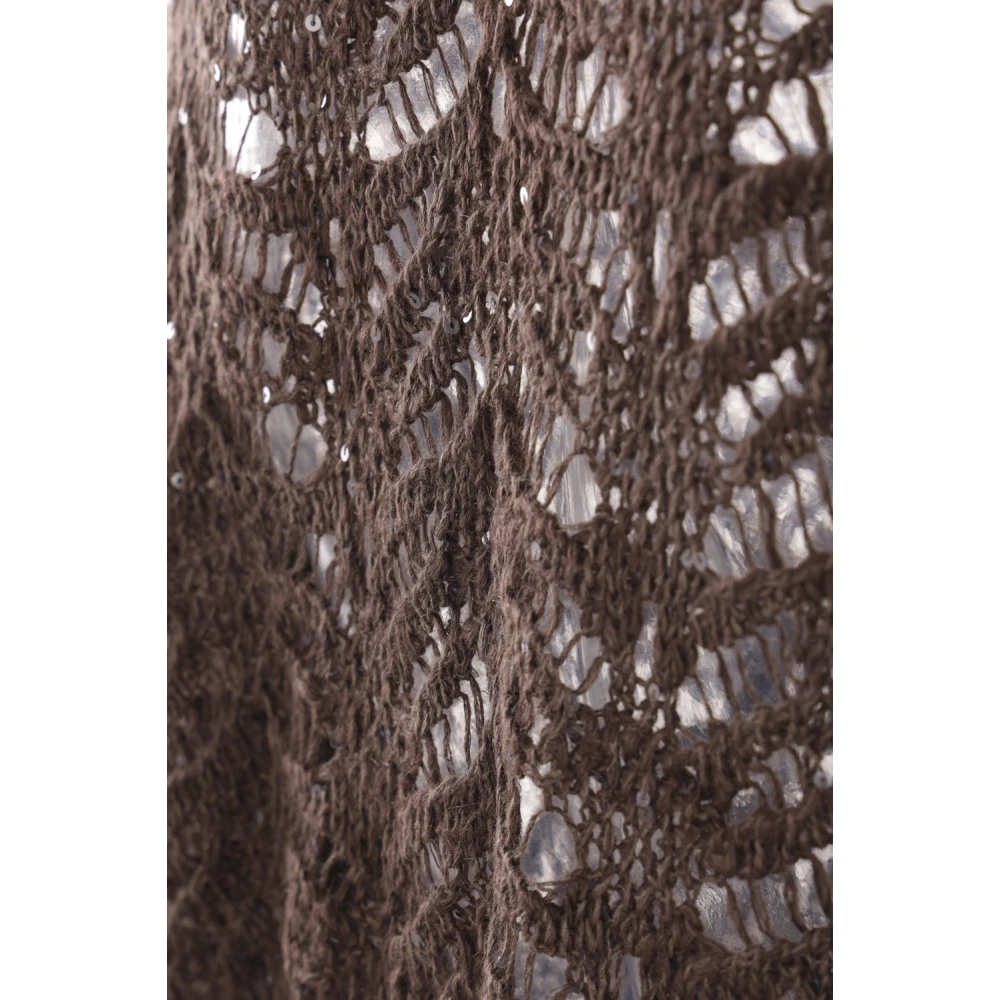 BRUNELLO CUCINELLI Bruine Pailletten Gebreide Trui Brown Dames