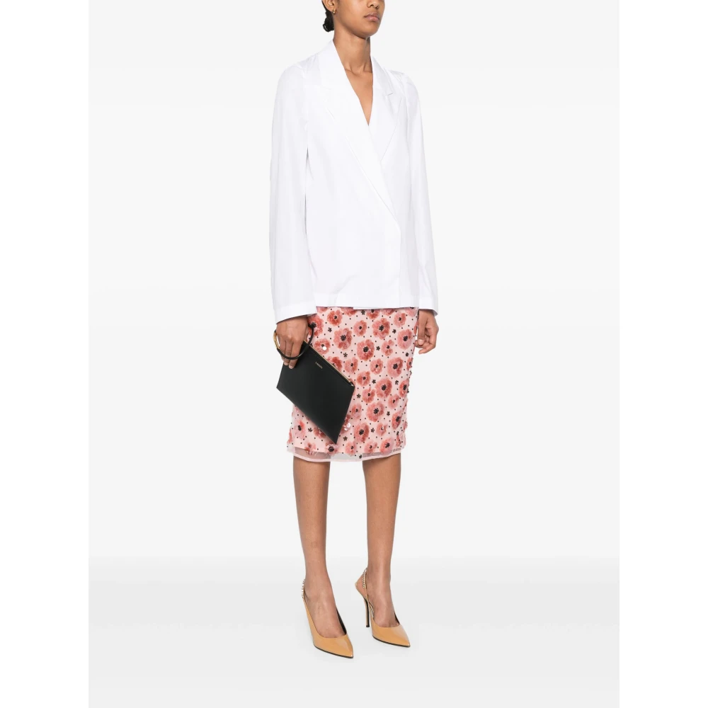 Lanvin Zwarte Flat Pouch Sequens Black Dames