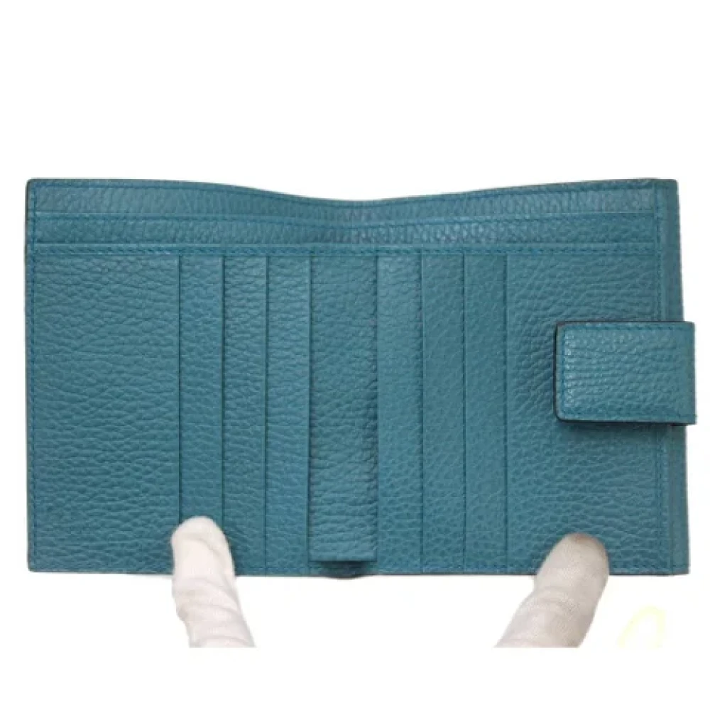 Gucci Vintage Pre-owned Leather wallets Blue Dames