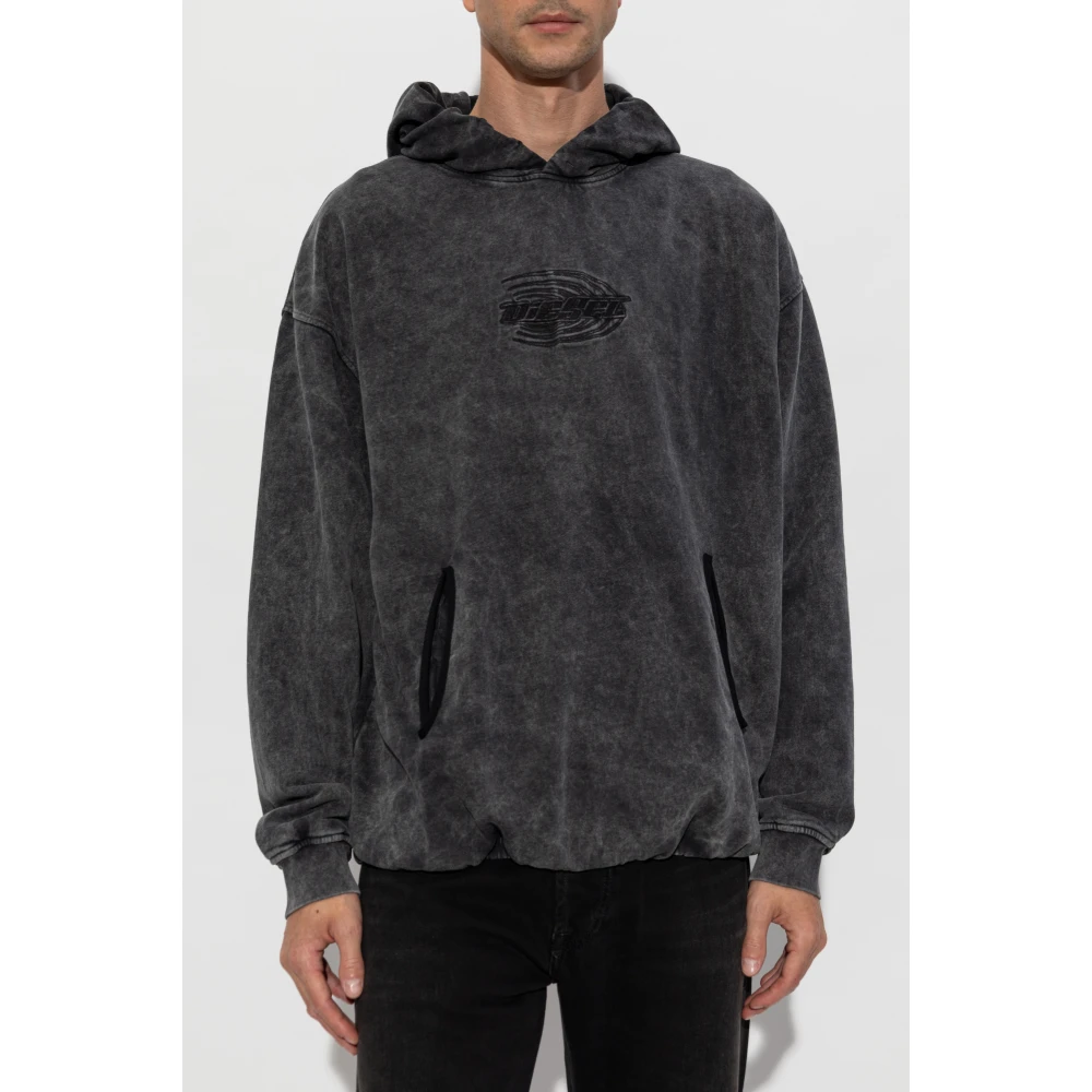 Diesel Sweatshirt S-Boxstic-Hood Gray Unisex