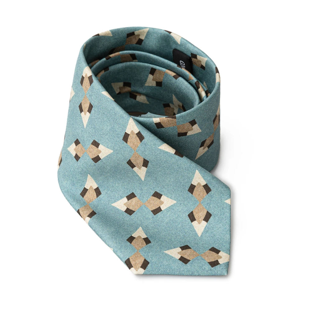 Giorgio Armani Turquoise Zijden Stropdas Stijlvol Ontwerp Blue Heren