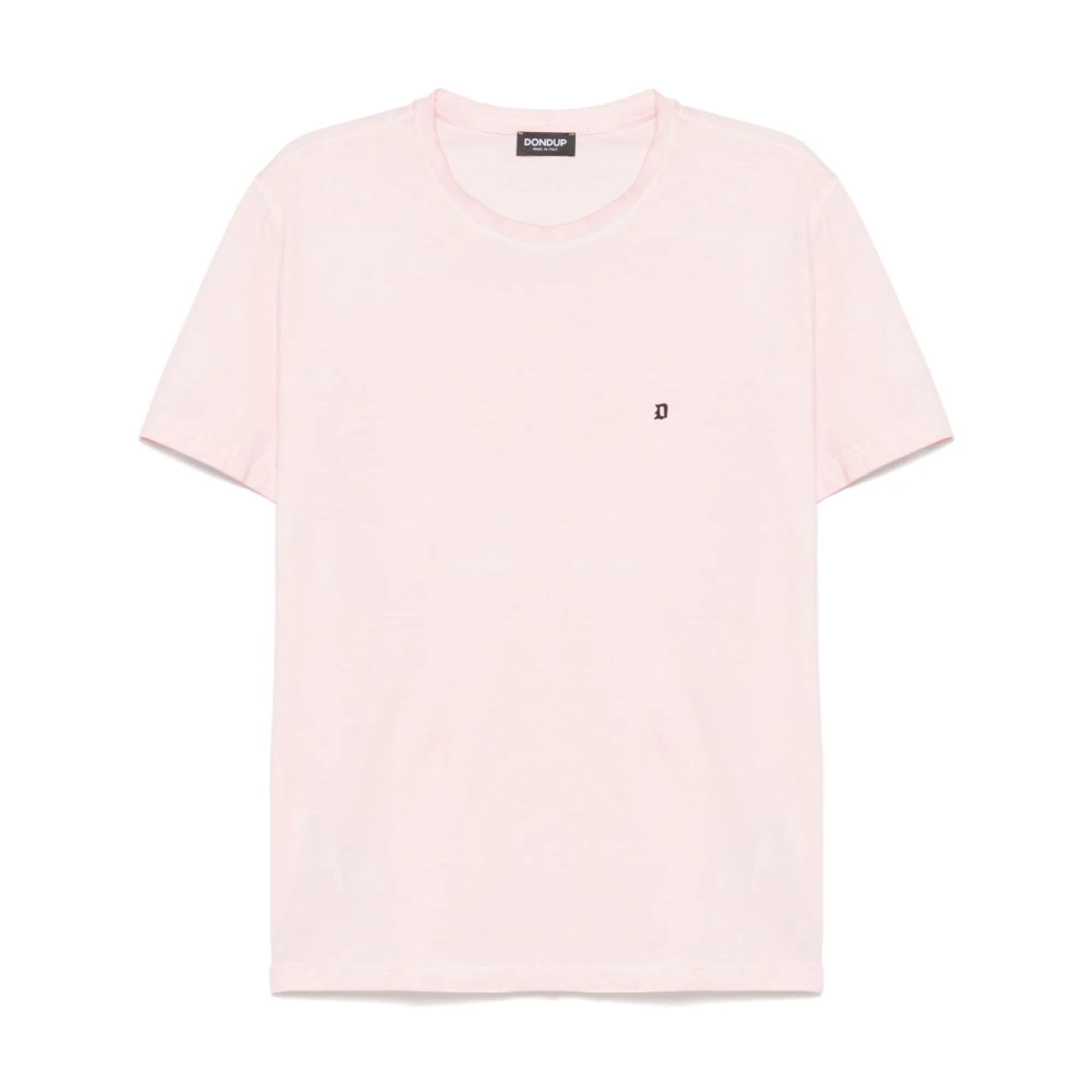 Dondup Roze Logo Detail T-shirts en Polos Pink Heren