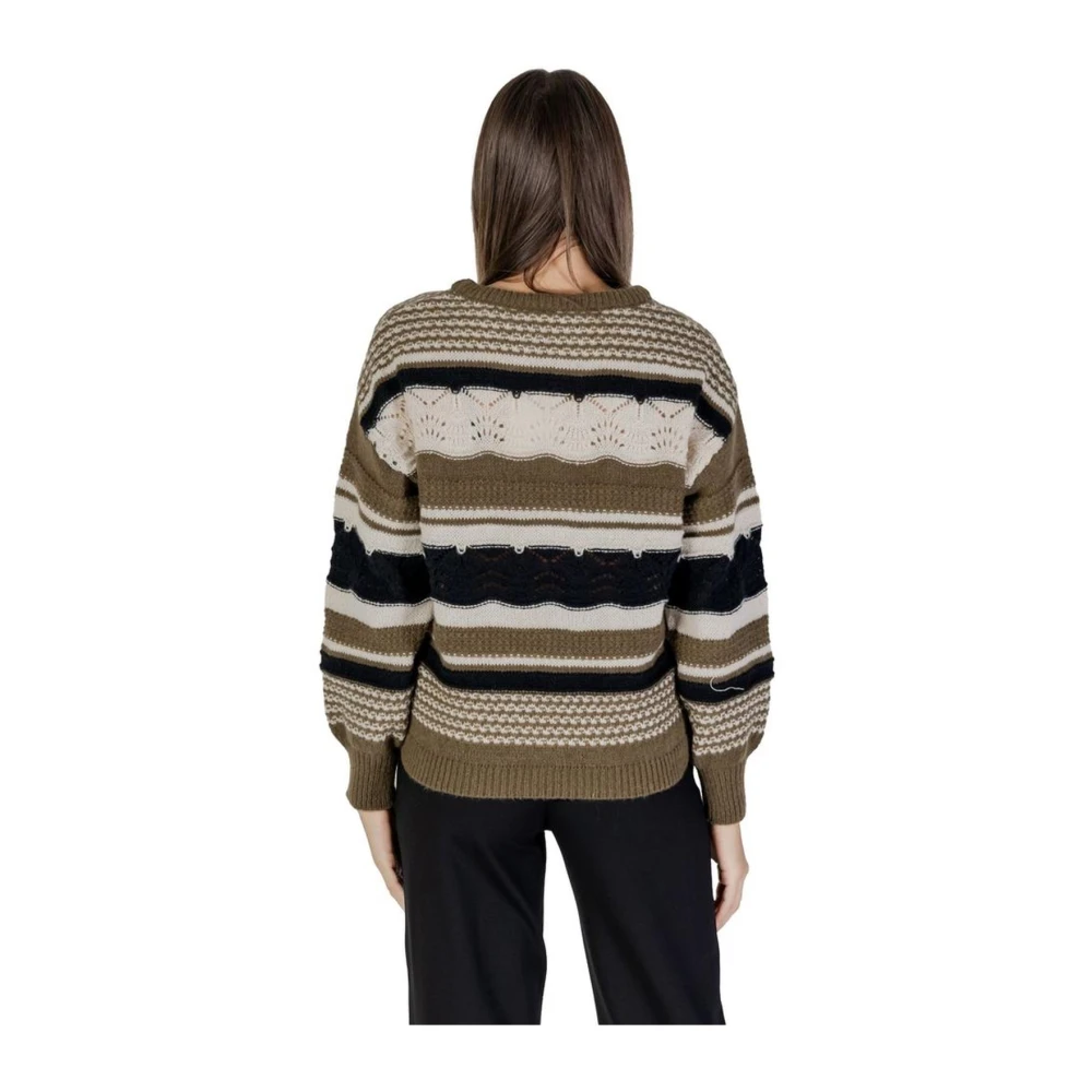 Ichi Groene Gebreide Trui Dames Herfst Winter Green Dames