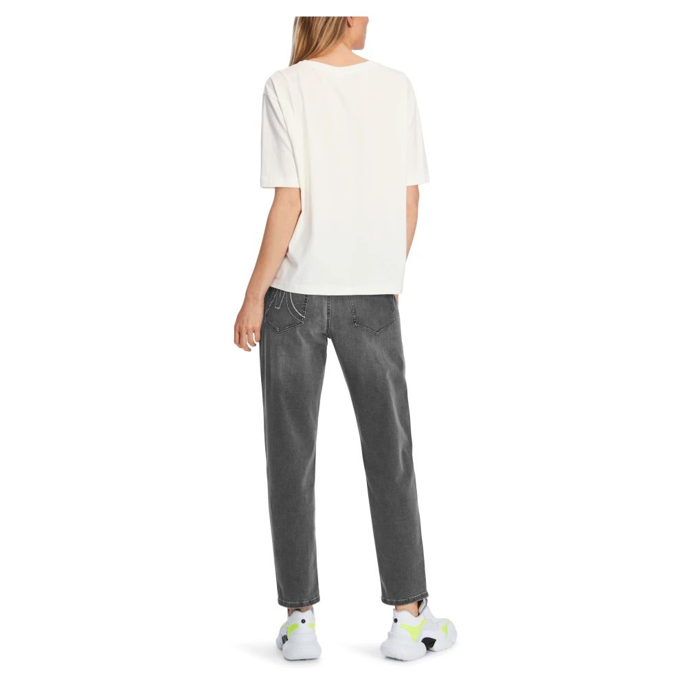 Marc Cain Glitter Motief Katoenen T-shirt White Dames