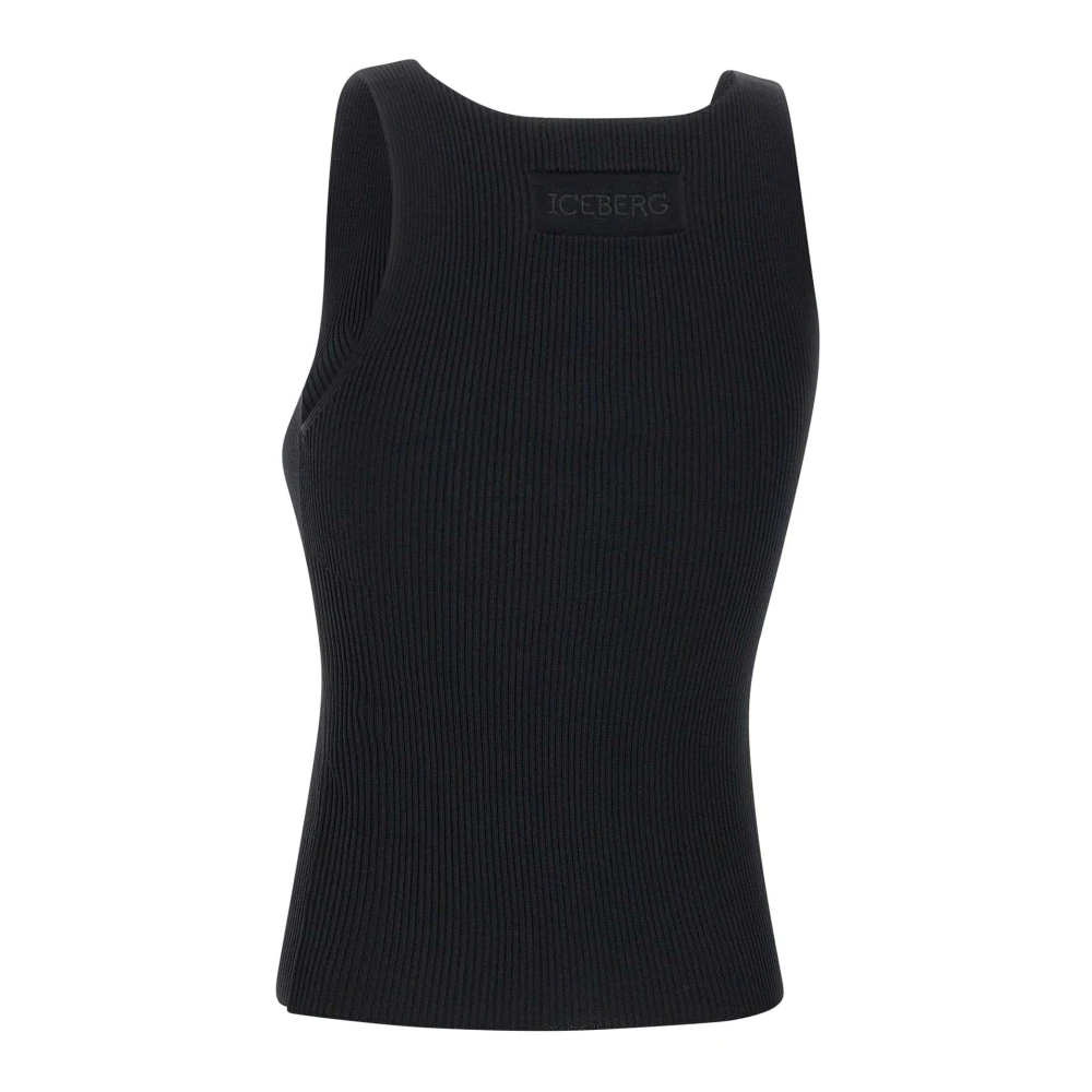 Iceberg Zwarte V-hals Gebreide Top Black Dames