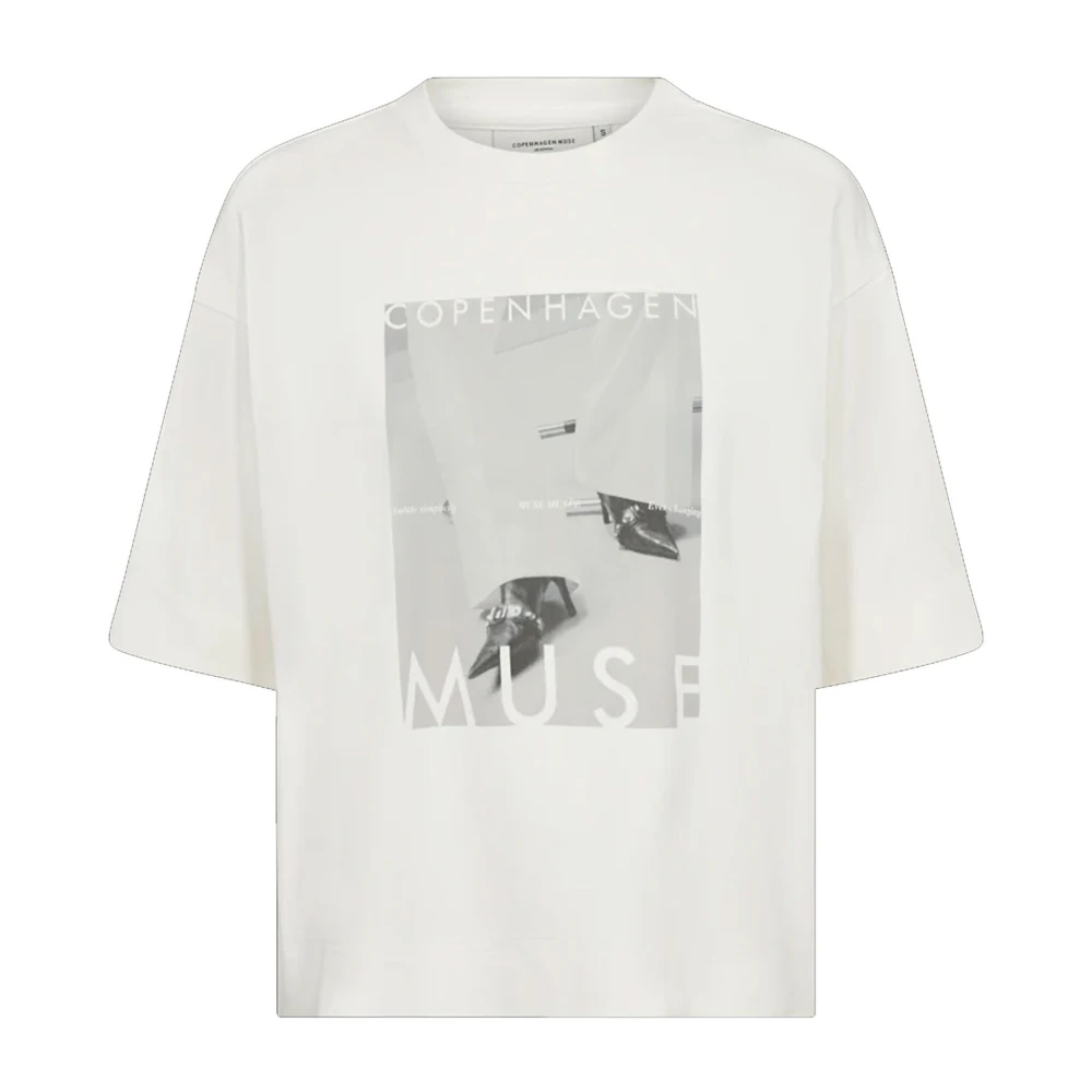 Copenhagen Muse Grafische Print Oversized T-Shirt White Dames