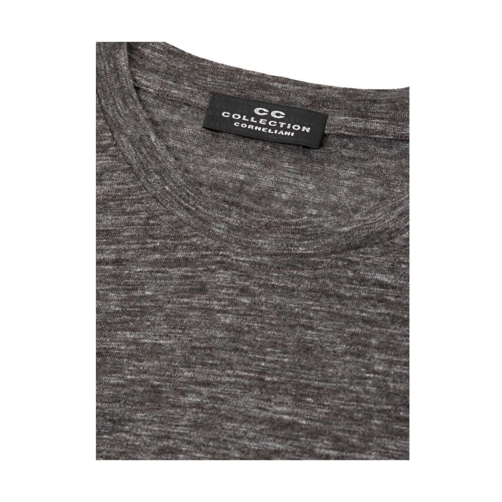 Corneliani Grijze Wollen T-Shirt Gray Heren