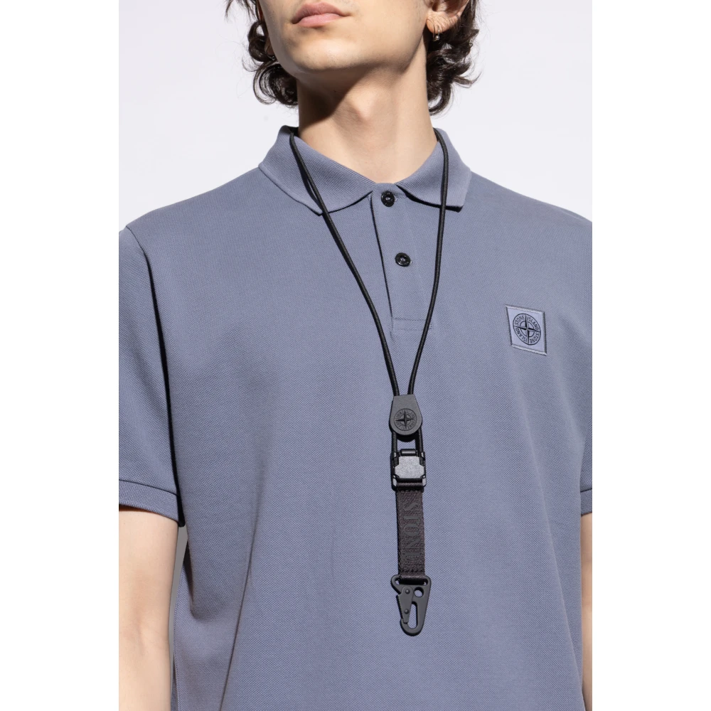 Stone Island Lanyard met logo Black Heren