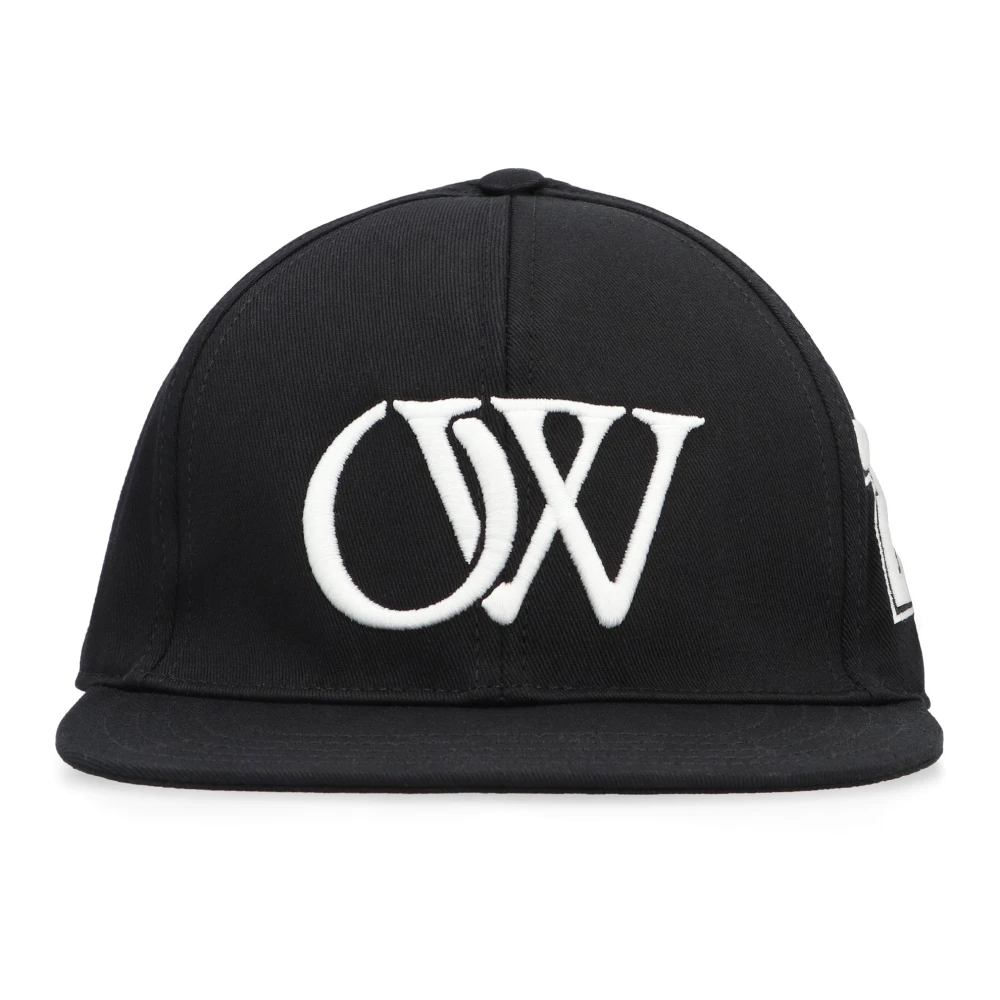 Off White Baseballpet met platte klep Black Heren