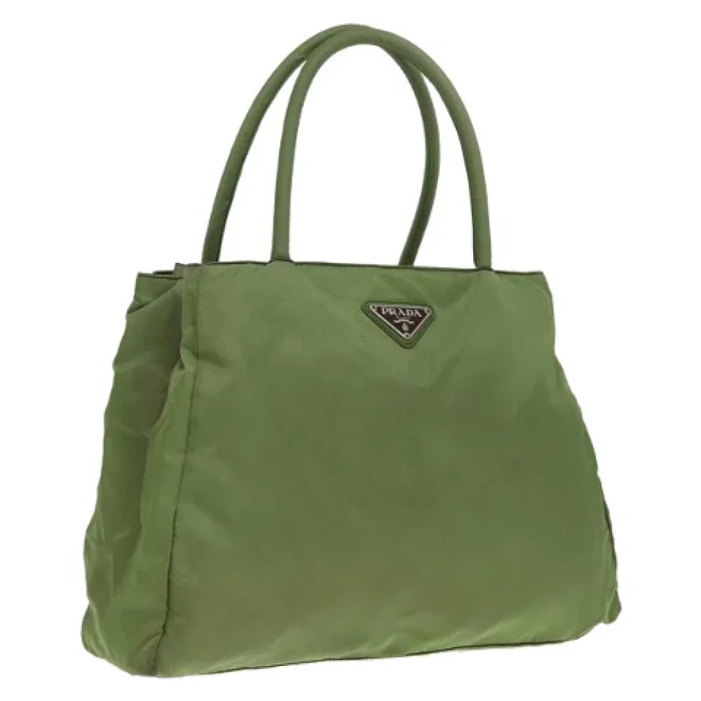 Prada Vintage Pre-owned Nylon handbags Green Dames