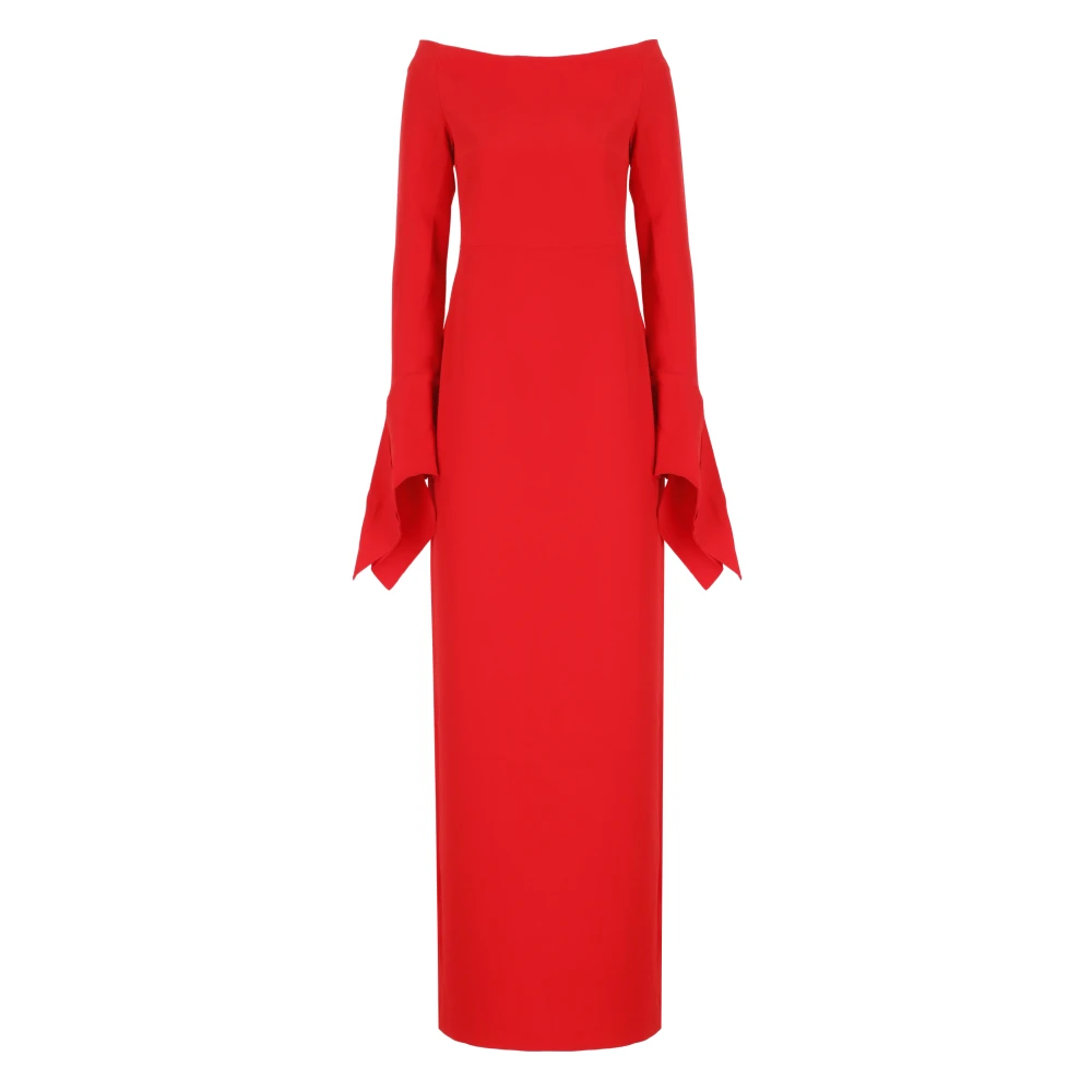 Solace London Rode Jurk met Rechte Hals en Lange Mouwen Red Dames