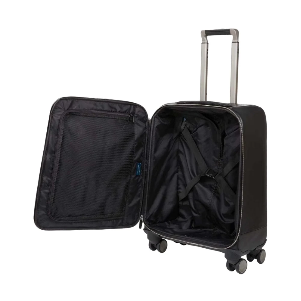 Piquadro Slanke vierwielige cabine trolley bagage Black Unisex