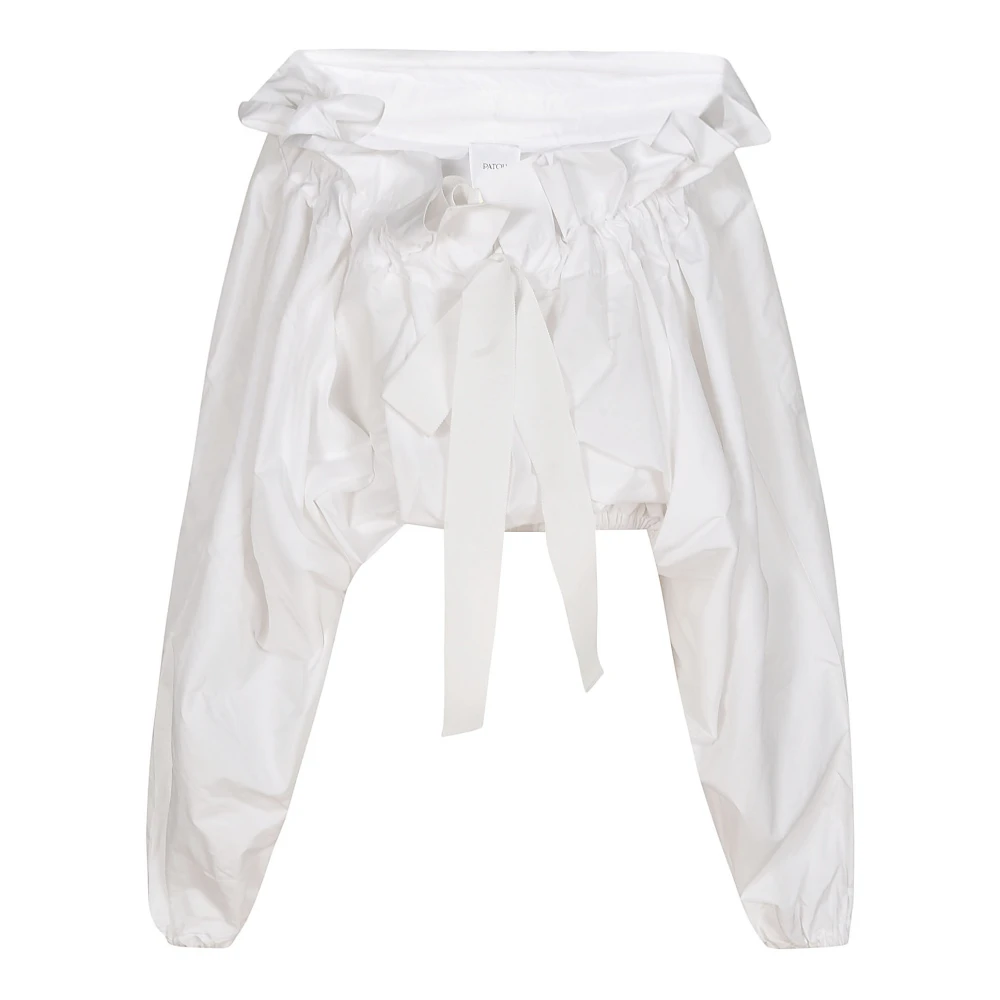 Patou Vit Topp Elegant Stil White, Dam