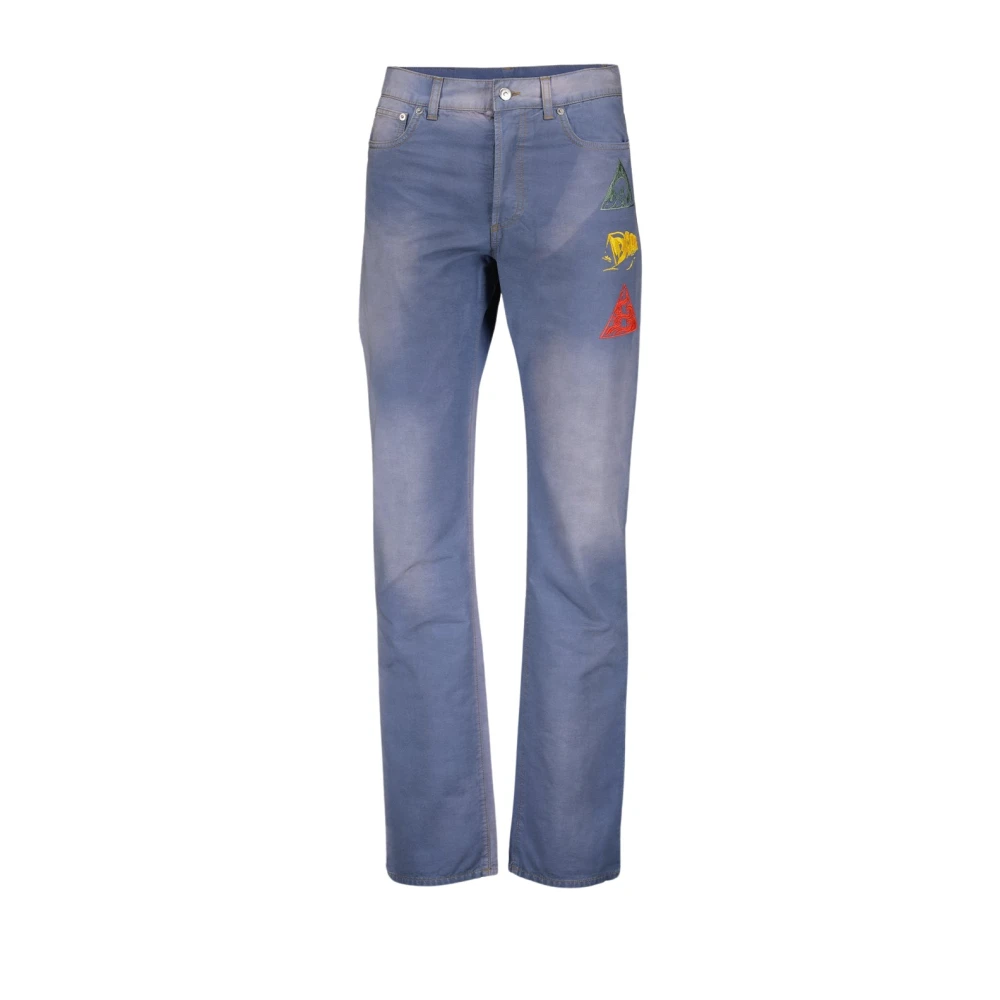Dior Blauwe Denim Jeans met Rechte Pasvorm Blue Heren