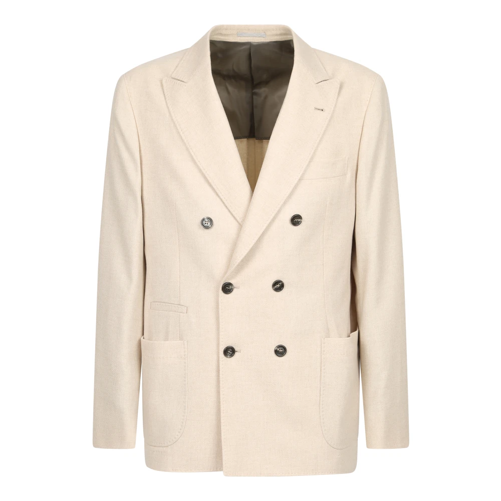 Elegant Beige Dobbeltspent Blazer