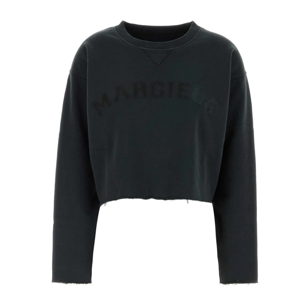 Maison Margiela Zwarte Katoenen Sweatshirt Black Dames