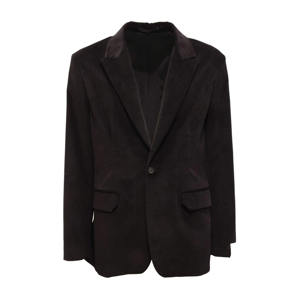 Paolo Pecora Men's Black Blazers, Xl, Velvet Jacket Made In Italy